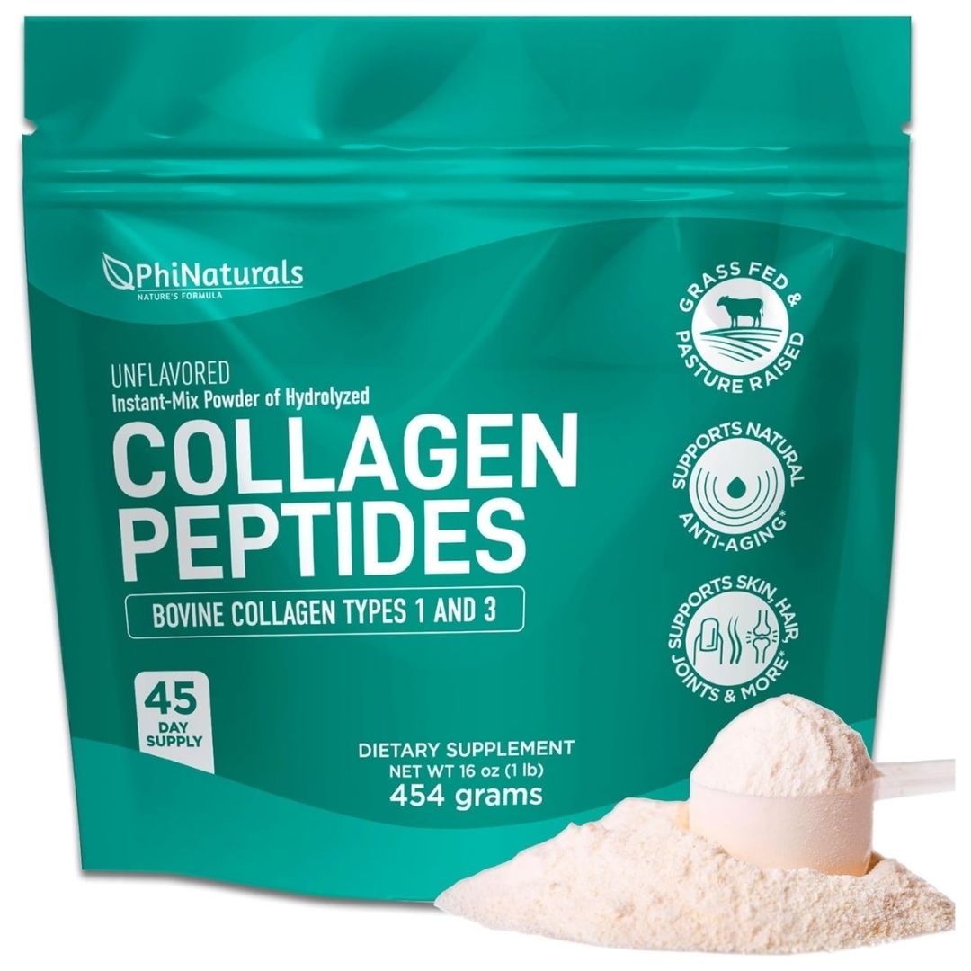 PhiNatural. Péptidos de colágeno / Colágeno hidrolizado tipo 1 y 3 - 16 onzas.