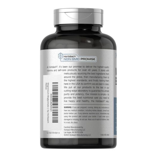 Horbaach. Bisglicinato de Magnesio 750 mg - 120 cápsulas por frasco. - Image 3