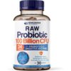 Wholesome Wellness. Raw Probióticos 100 billones con prebióticos y enzimas digestivas - 30 cápsulas.