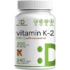 Deal Suplement. Vitamina K2 MK-7 200 mcg - Con Aceite de Coco - 240 softgels.