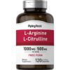 Piping Rock.  L Arginina + L Citrulina - 120 cápsulas.