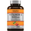 Piping Rock. Vitamina C 500 mg con Rose Hips - 200 tabletas recubiertas.