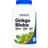 Nutricost. Ginkgo Biloba 120 mg - 240 cápsulas.