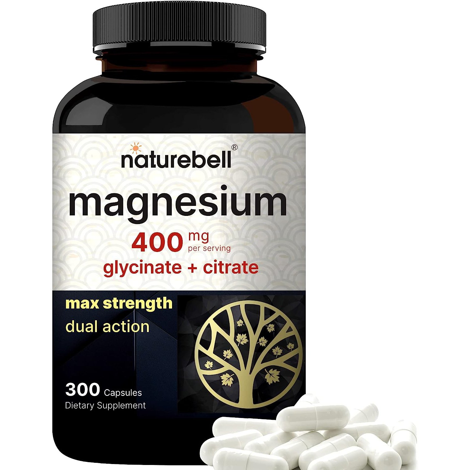 Cápsulas de magnesio antiestrés Natural Slim, citrato de magnesio