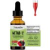 NaturalSlim. Metab 12 - 2,500 mcg B12 (Metilcobalamina) + 800 IU Vitamina D - Líquido - 30 porciones por frasco.