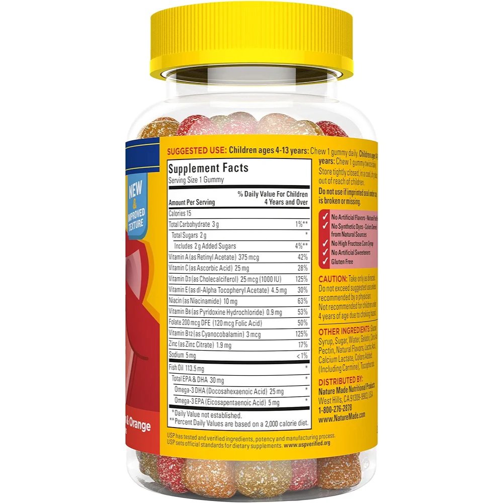 NatureMade. Omega 3 EPA DHA + Vitaminas para niños - 70 gomitas. - Image 2