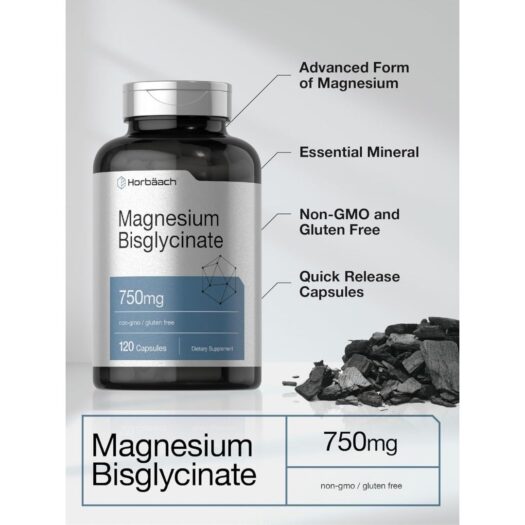 Horbaach. Bisglicinato de Magnesio 750 mg - 120 cápsulas por frasco. - Image 4
