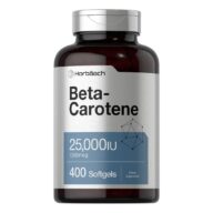 Horbaach. Betacaroteno Vitamina A 25,000 UI/ 7,500 mcg - 400 cápsulas blandas por frasco