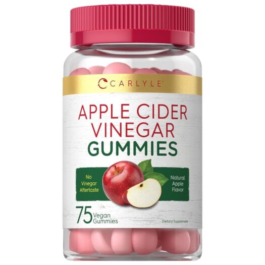 Carlyle. Vinagre de sidra de manzana 600 mg - Por 3 gomitas - 75 gomitas por frasco.