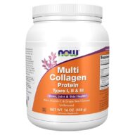 Now. Multicolágeno proteína, tipos I,II y III + Vitamina C + Semillas de Uva - 35 porciones por frasco - 16 onzas - sin sabor