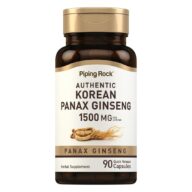 Piping Rock. Ginseng Coreano 1,500 mg- Por cada 3 cápsulas - 90 cápsulas por frasco.