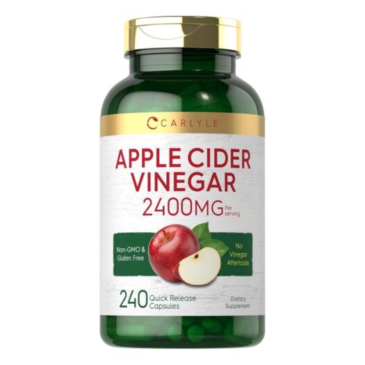 Carlyle. Vinagre de Sidra de Manzana 2,400 mg - Por cada 4 cápsulas - 240 cápsulas.