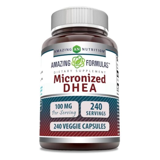 AmazingNutrition. DHEA - Micronizada 100 mg - 240 cápsulas por frasco.