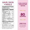 Nature's Bounty. Hair, Skin and Nails con biotina - 6,000 mcg + Vitaminas A, C y E sabor a fresas - 80 gomitas por frasco - Image 2