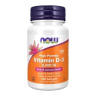 Now. Vitamina D3 2,000 unidades - 240 softgles - Cápsulas blandas.
