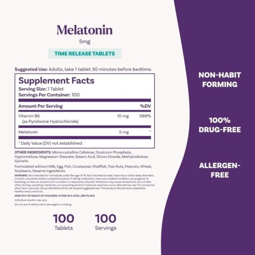 Natrol. Melatonina 5 mg 100 tabletas por frasco - Image 2