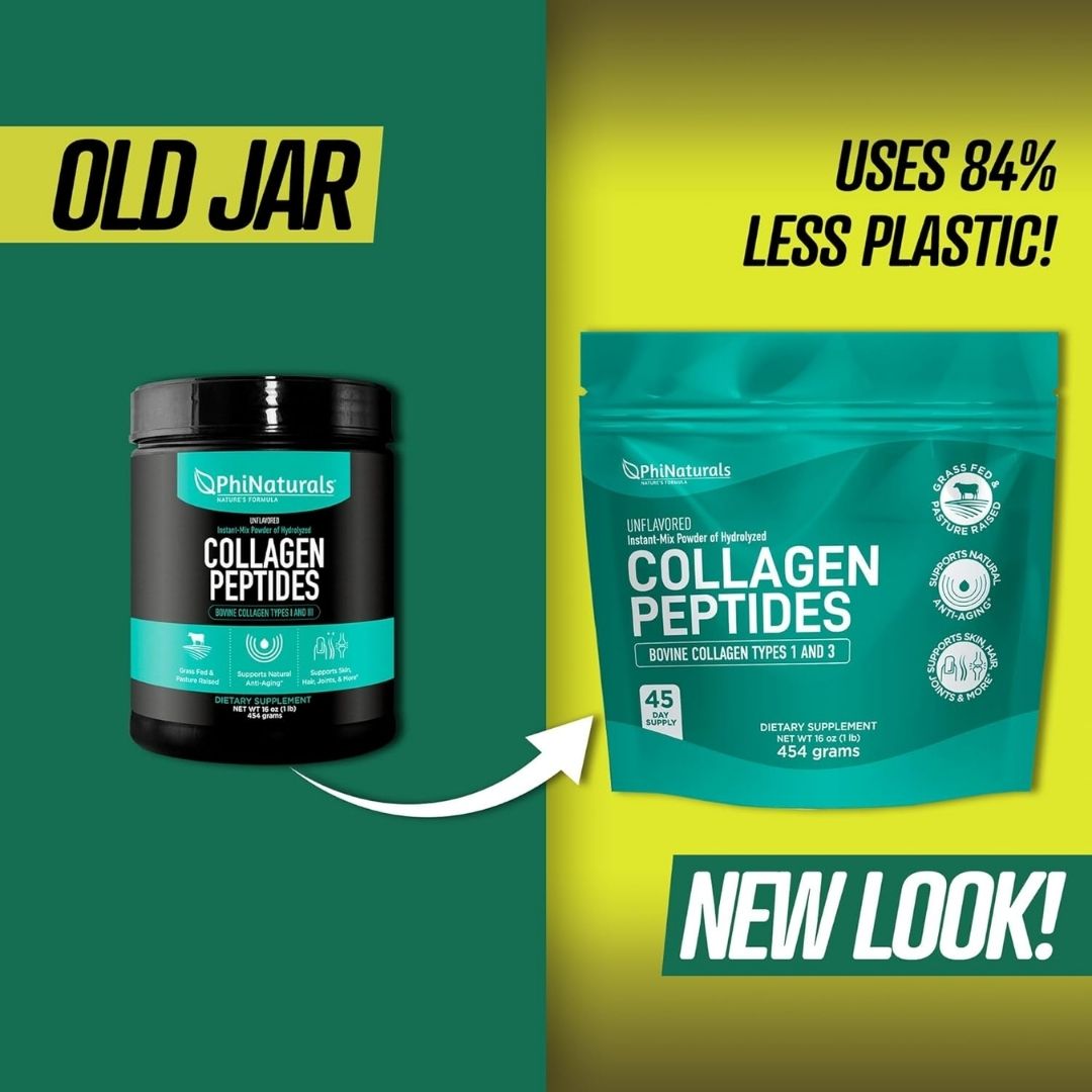 PhiNatural. Péptidos de colágeno / Colágeno hidrolizado tipo 1 y 3 - 16 onzas. - Image 3