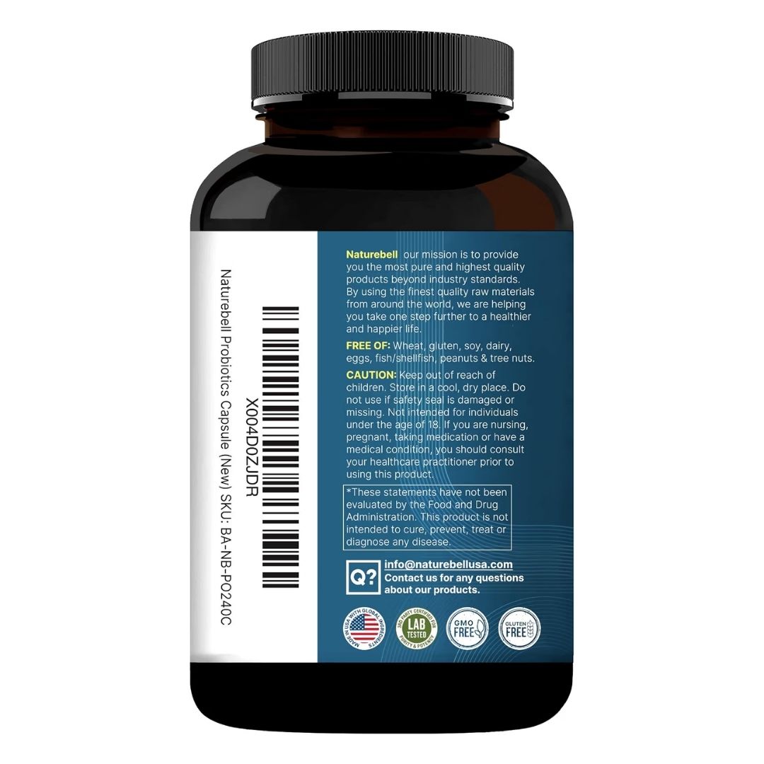 NatureBell. Probióticos - Probióticas +Prebióticos + Postbióticos+ Enzimas Digestivas - 200 billones Por 2 Cápsulas - 240 cápsulas por frasco. - Imagen 8