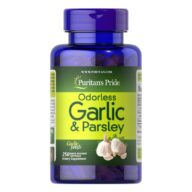 Puritans Pride. Ajo sin Olor + Perejil + Clorofila - 250 cápsulas blandas por frasco