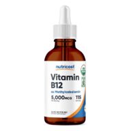 Nutricost. Vitamina B12 - 5,000 mcg B12 (Metilcobalamina) - Líquido - 115 porciones por frasco.