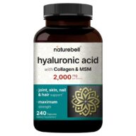 Naturebell. Ácido hialurónico + Colágeno + Ácido Hialurónico 2,000 mg - Por 4 cápsulas - 240 cápsulas por frasco