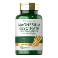 Carlyle. Complejo de Glicinato de Magnesio + Ashwagandha 2,470 mg por cada 3 cápsulas - 120 cápsulas por frasco