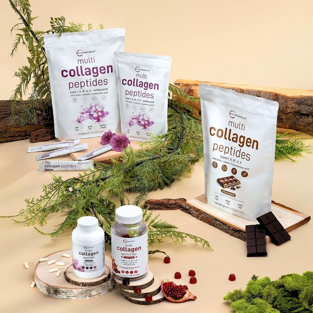 Micro Ingredients. Multicolágeno proteína, tipos I,II, III, V, X + Biotin, Vitamina C y Ácido Hialurónico - 82 porciones en polvo sin sabor - 2 libras - Imagen 6
