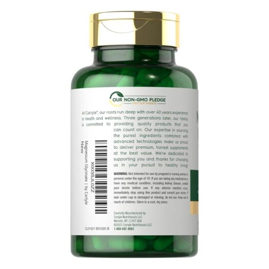 Carlyle. Complejo de Glicinato de Magnesio + Ashwagandha 2,470 mg por cada 3 cápsulas - 120 cápsulas por frasco - Image 3