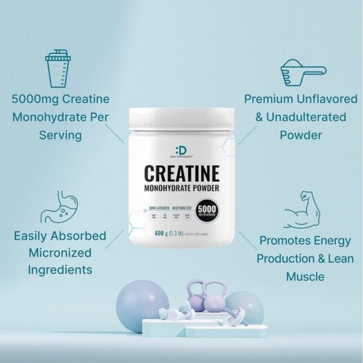 Deal Suplement. Creatina Monohidratada 5,000 mg EN POLVO - SIN SABOR - 120 porciones por frasco. - Image 4