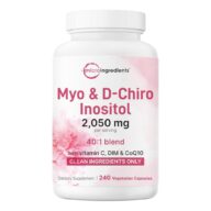 Micro Ingredients. Myo y DChiro Inositol 2,050 mg + DIM 10 mg + Coenzima Q10 10 mg (Cada 4 cápsulas) - 240 cápsulas por frasco