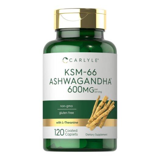 Carlyle. Ashwagandha KSM 66 - 600 mg Extracto + L Teanina 200 mg - Por 2 tabletas recubiertas - 120 tabletas recubiertas por frasco. - Image 2