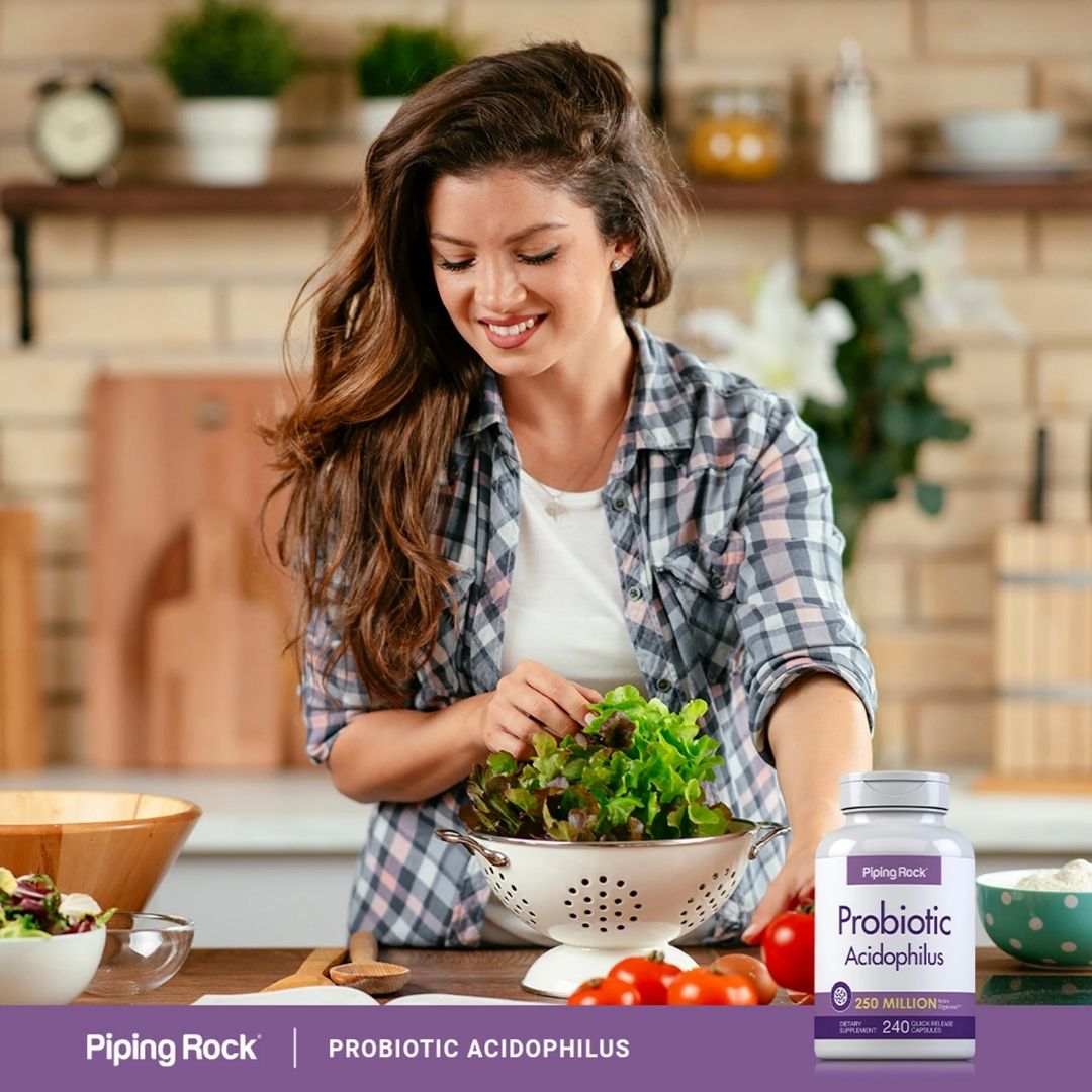 Piping Rock. Probióticos Acidophilus 250 millones - 240 cápsulas vegetarianas por frasco - Image 6