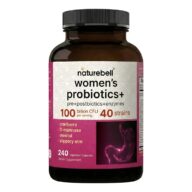 NatureBell. Probióticos para Mujer - Probióticas +Prebióticos + Postbióticos+ Enzimas Digestivas + Arándano, D-manosa, Inositol y más - 100 billones Por 2 Cápsulas - 240 cápsulas por frasco.