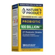 Natures Product. Advanced Biome Care Probiotic 100 billones 27 cepas - 30 cápsulas vegetarianas por frasco