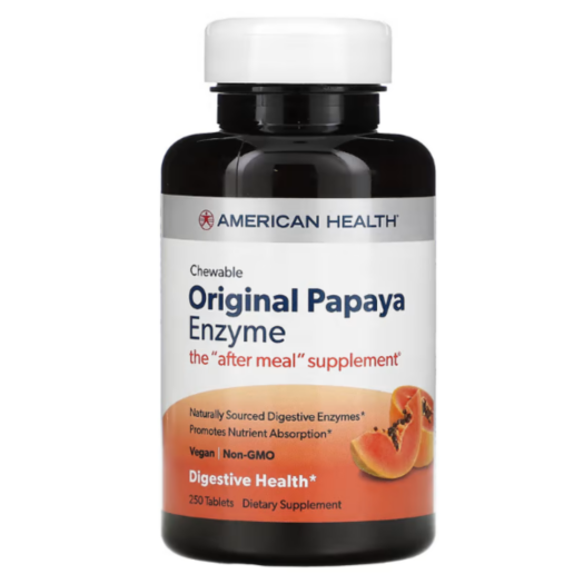 American Health. Enzimas de papaya - 250 tabletas masticables por frasco.