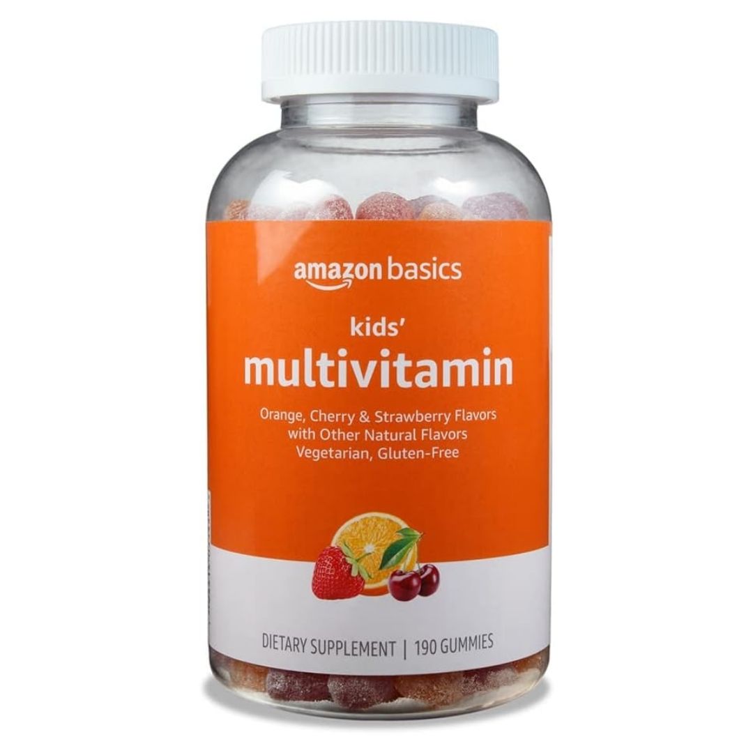 Amazon Basics. Multivitaminas para niños en gomitas - 190 gomitas por frasco.