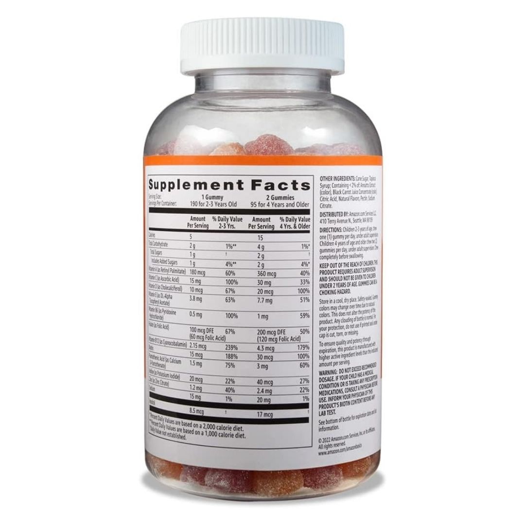 Amazon Basics. Multivitaminas para niños en gomitas - 190 gomitas por frasco. - Image 2