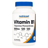 Nutricost. Vitamina B1 500 mg - 120 cápsulas por frasco.