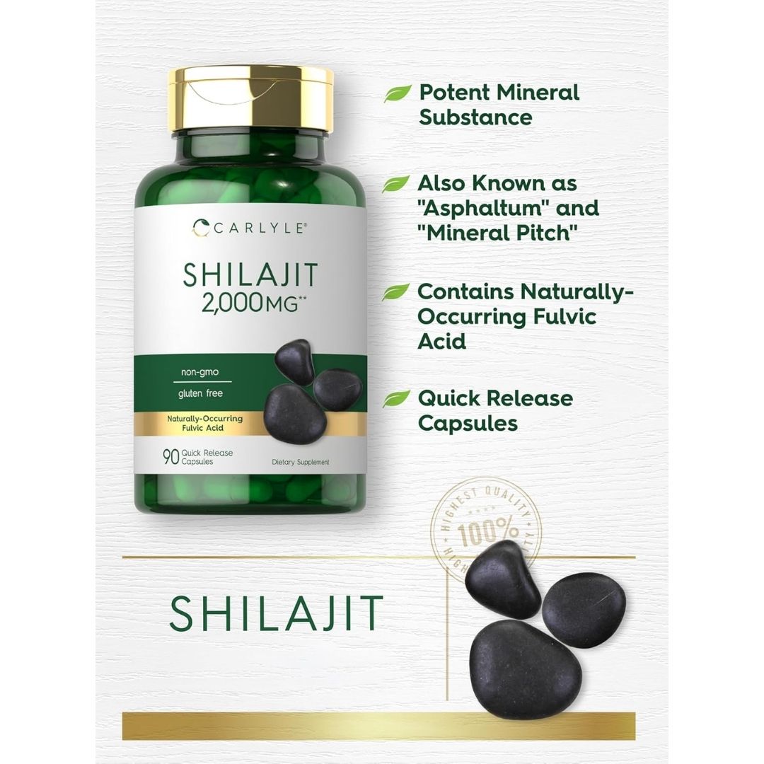 Carlyle. Shilajit 2,000 mg - 90 cápsulas por frasco. - Image 3