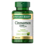 Natures Bounty. Cinnamon - Canela 1,500 mg (Cada 3 cápsulas) - 100 cápsulas por frasco