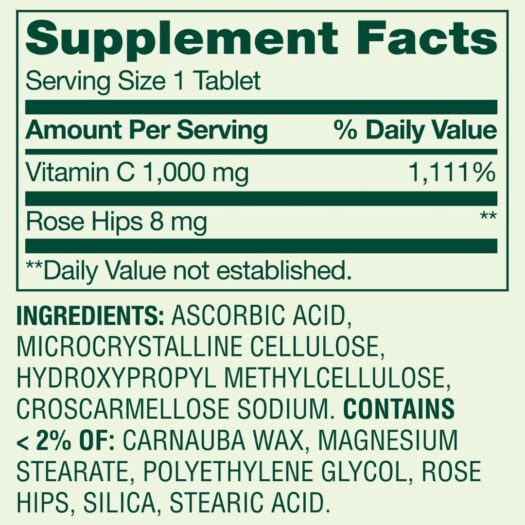 Spring Valley. Vitamina C 1,000 mg - 250 tabletas por frasco. - Image 2